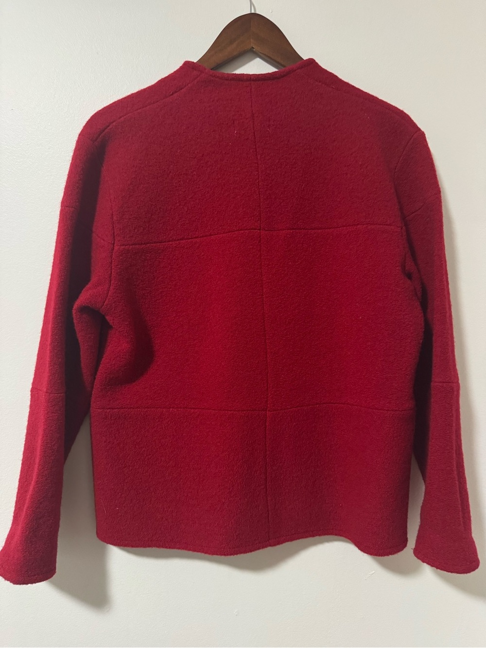 Vintage Wool Red Button-Front Jacket - Picture 3 of 3